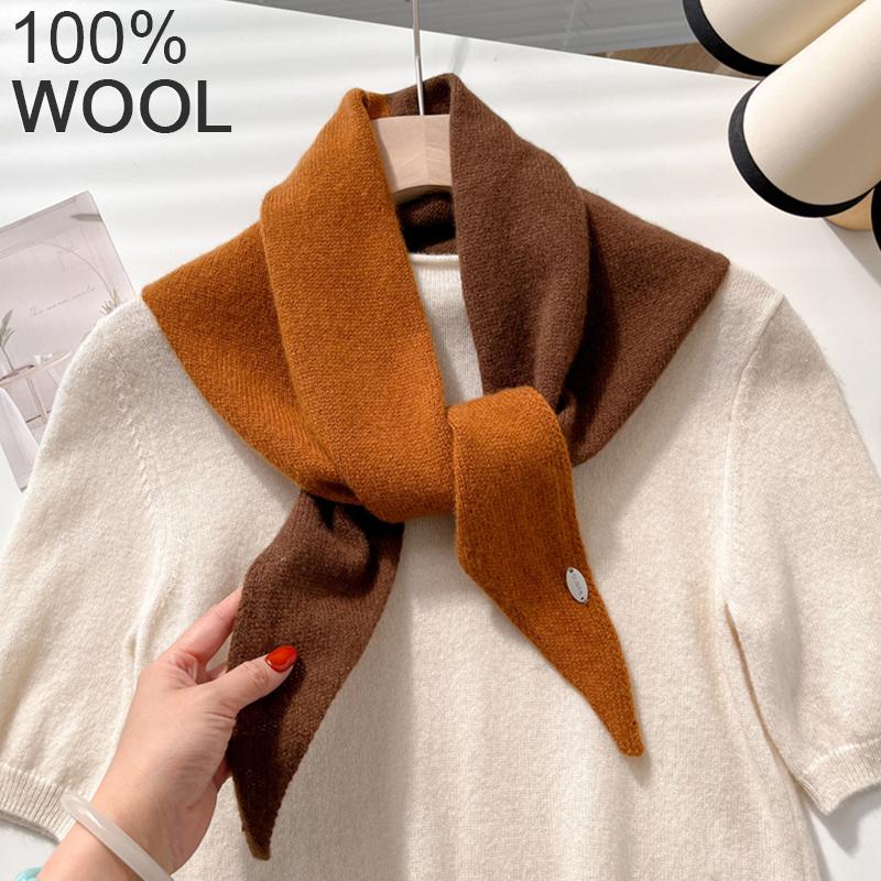 Women's Wool Scarf Shawl Winter Multi-Functional Warm Soft Knitted Solid Triangle Shawls Wraps Bandana Lady Scarves Headscarf