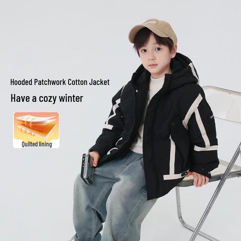 Youyou Tonghua Boys  Thickened Hooded Winter Padded Jacket 120