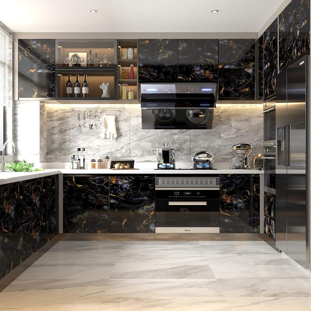 Waterproof Marble Vinyl Film Self Adhesive Wallpaper for Bathroom Kitchen Cupboard Countertops Contact Paper Home Decor Stickers