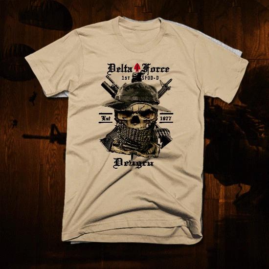 

Army Delta Force Ranger T-Shirt Military Sniper Combat Army 1st SFOD-D tee 4XL