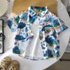 Boys' Beach Vacation Style Shirt - Summer Children's Stylish Loose Short-Sleeved Shirt