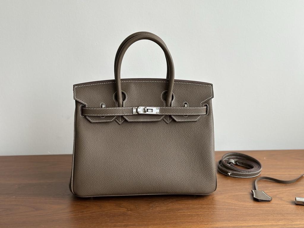 30cm Bronze Togo Leather Top Layer Cowhide Fashion High-End Large Capacity Handbag Single Shoulder Strap Womens Bag