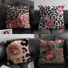 Pink Leopard Fashion Cushion Cover Natural Linen Organic Fabric DoubleSided Printing Sofa Home Decor Gift Pillow Case
