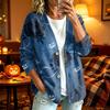 Women's Casual Fashion Long Sleeve Halloween Print Jacket for Party and Everyday Outfits