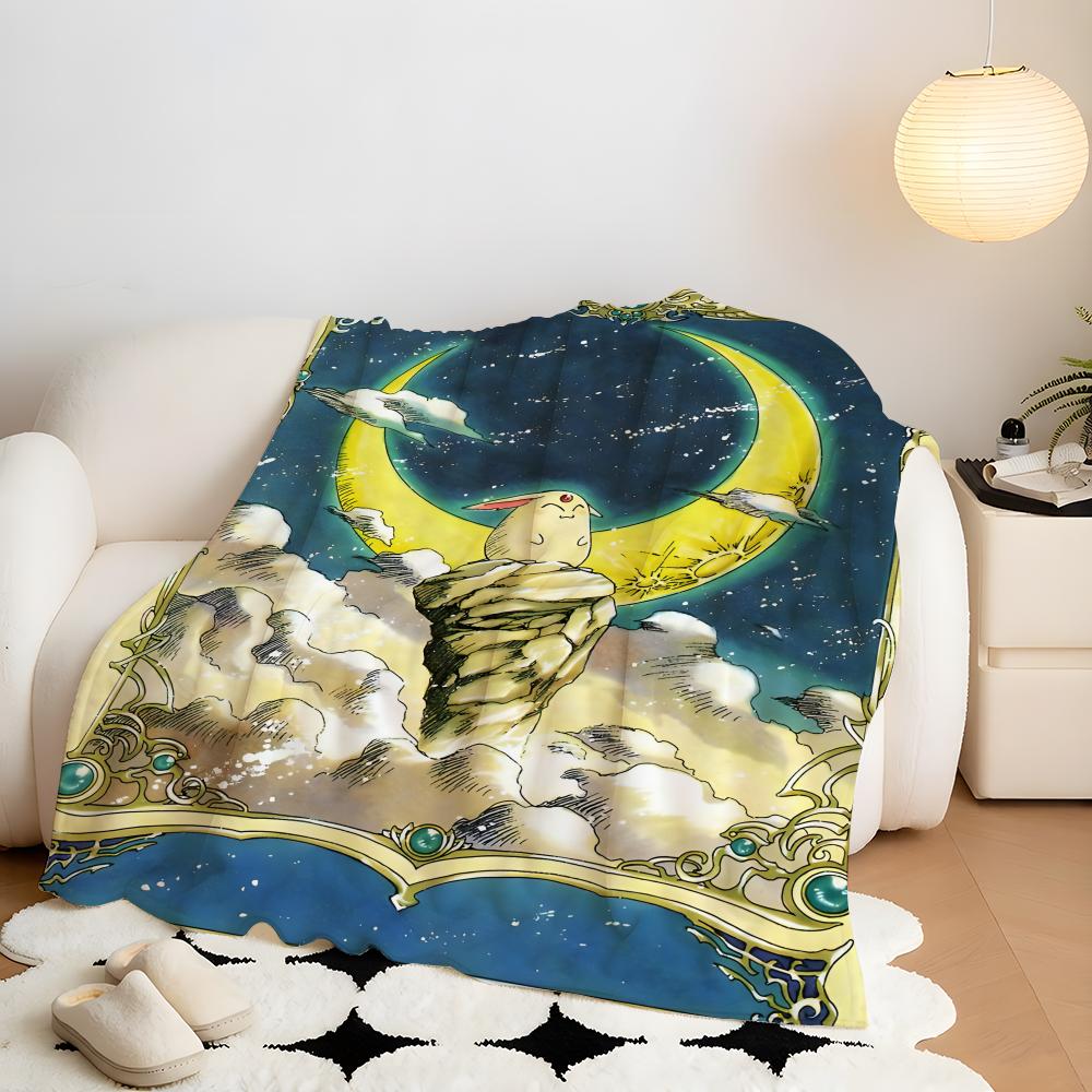 Anime M-Magic K-Knight R-Rayearth Throw Flannel Throw Blanket, Lightweight Cozy, Durable Washable cute Cool