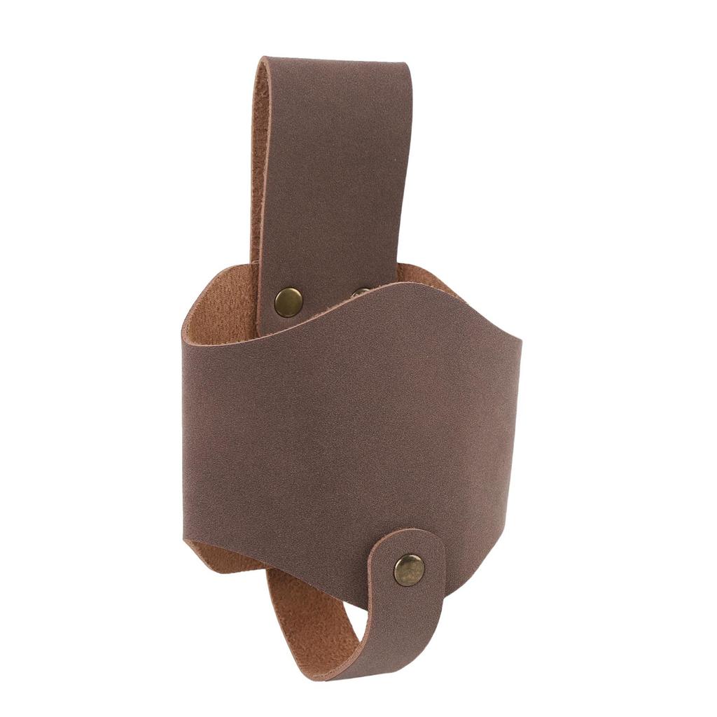 Leather Beer Belt Holder Outdoor Beer Bottle Drink Beverage Waist Pouch for Barbecue Picnic Camping
