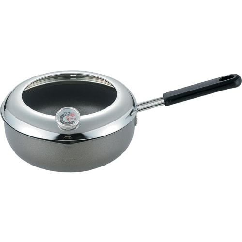 Eporus Rimmed Deep Fryer with Thermometer, One-Handed, 20cm, EN-T20S