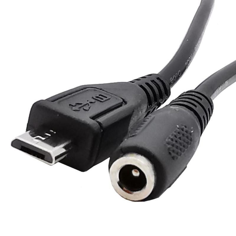 DC 3.5x1.35mm/5.5x2.1mm Female to Micro USB Male Connector Adapter Wire 5V Power Supply Cable Aging Resistance Cord