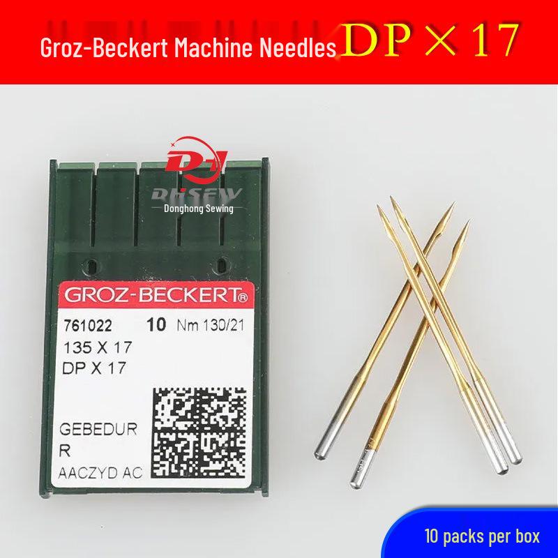 Groz-Beckert DPX17 Titanium-Plated Needles for Lockstitch, Double Needle, and Computerized Embroidery Machines - Heat Resistant.