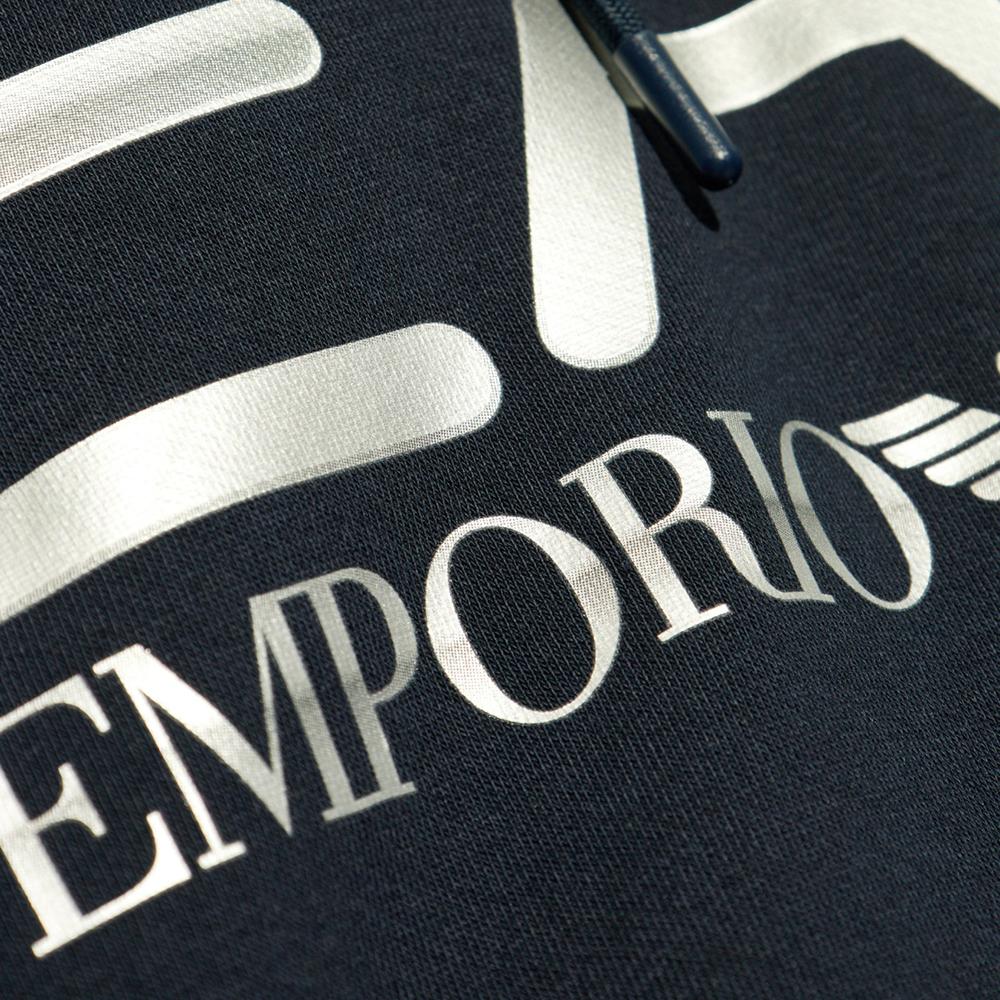 Emporio Armani Letter Print Drop Shoulder Long Sleeve Pullover Sweatshirt Men Sweatshirt Dark-Blue 6DPM16-PJSHZ-1562