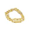 European & American Cuban Bracelet: Diamond Inlaid 24K Gold-Plated Chain for Men & Women in Hip Hop Style