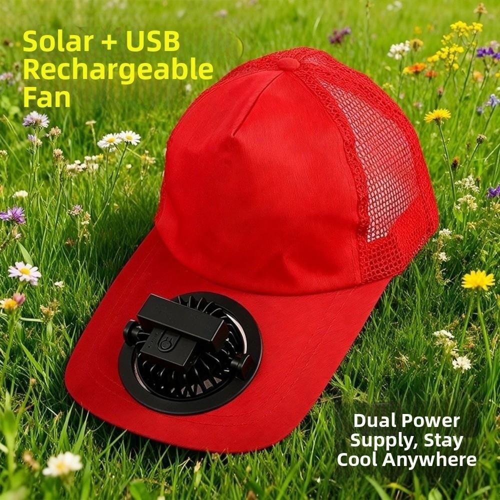 Breathable Solar Fan Cap Mesh Baseball Cap Cooling Technology Fishing Hat Sun Protection