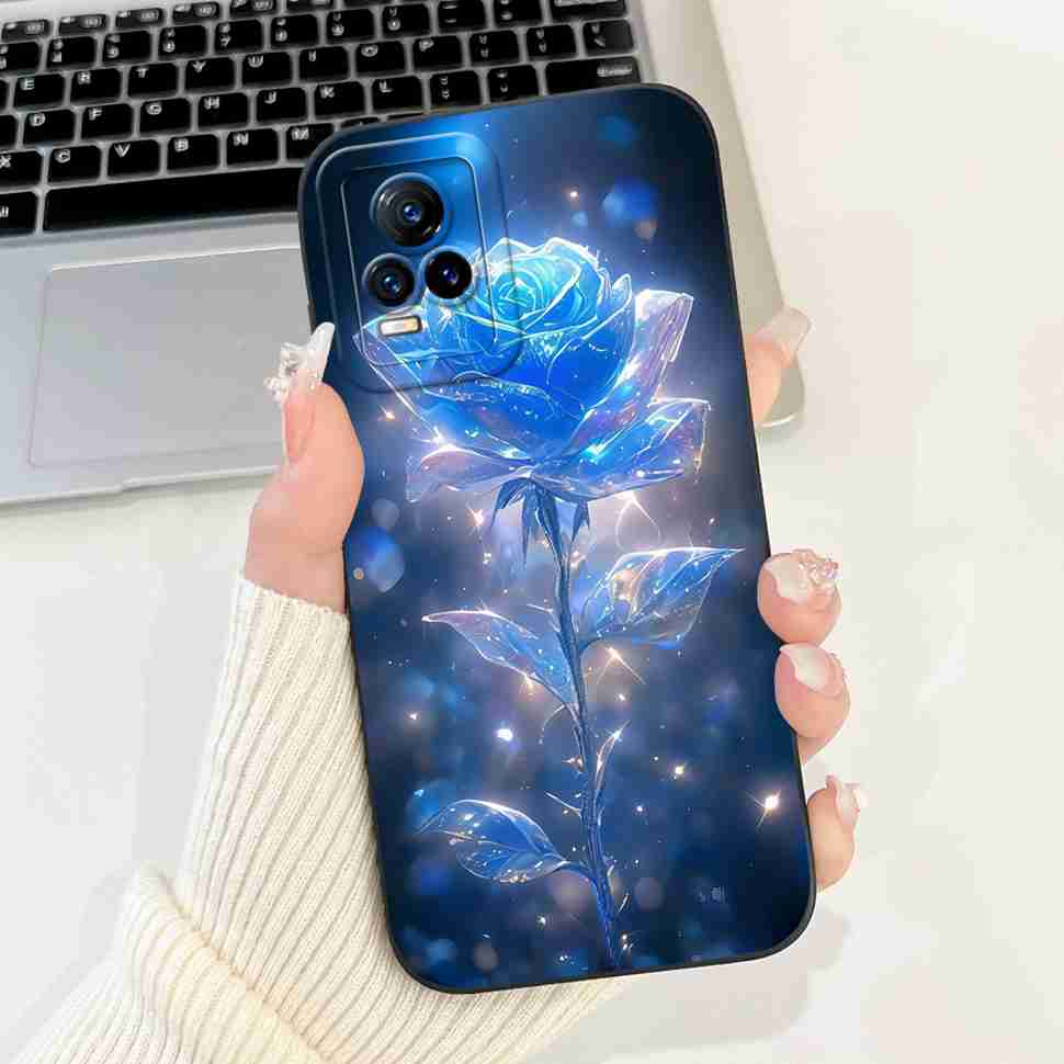 For Vivo V21e 4G V2061 6.44" Case Fashion Painting Soft Silicone TPU Cover For Vivo Y73 2021 V2059 Luxury Flower Cat Phone Cases