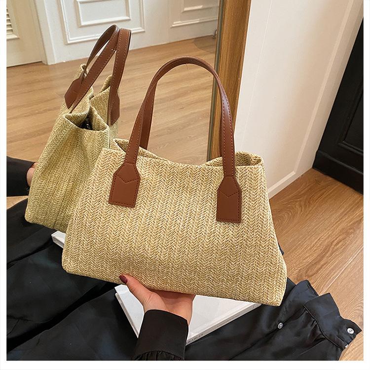 Temperament Simple Weaving 2025 Summer New Foreign Style This Year Popular Korean Version Shoulder Crossbody Casual Handbag Bag