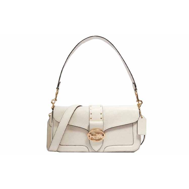 

Coach Georgie 27 Studded Leather Wine God Shoulder Bag Women Shoulder Bag White 5497-IMCHK Basic Set (Bag+Dust Bag)