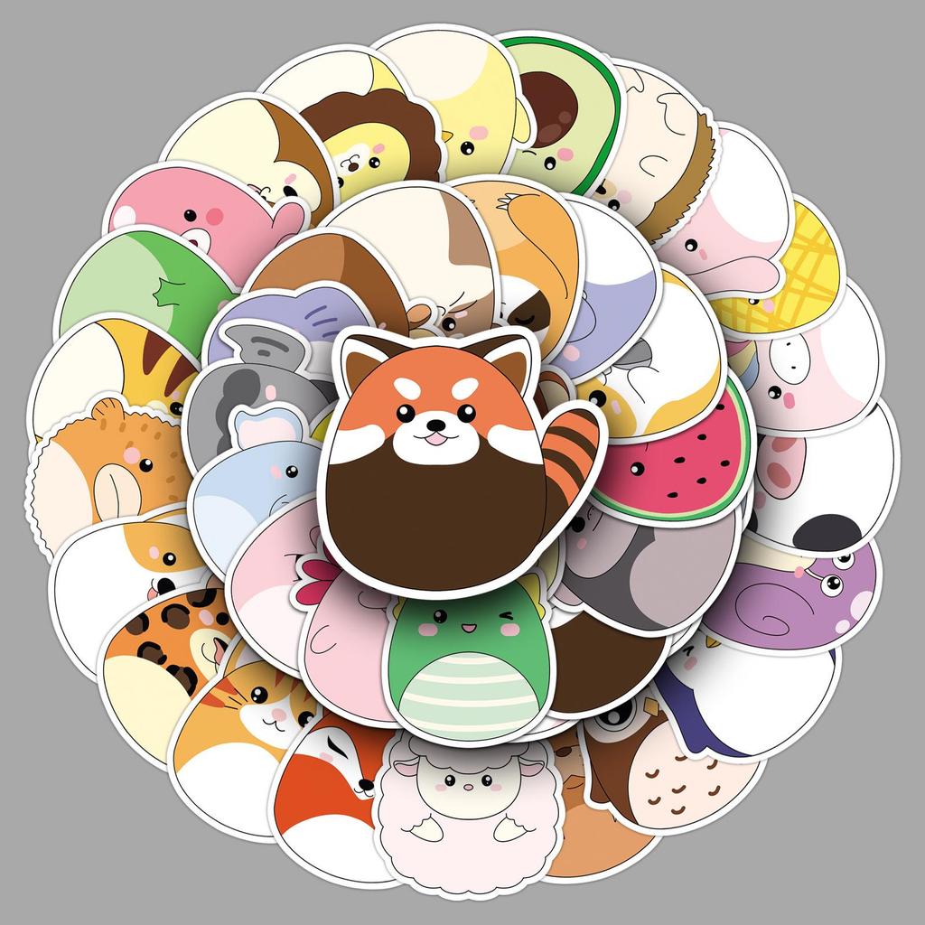 50 Cute Cartoon Animal Stickers for Journals, Laptops, and More