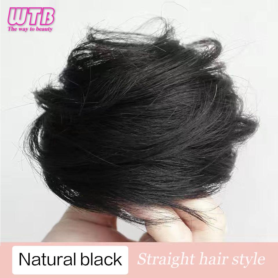 Synthetic Curly Straight Hair Messy Buns Female Hair Rings Fluffy Hair Pans Invisible Natural Seamless Donut Chignon Accessories