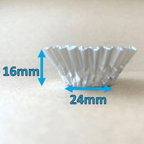 UACJ Foil Side Dish Cases and Cups, Silver, 2.4cm Bottom Diameter x 1.6cm Height, Aluminum Cases, Size 3, Deep, Perfect for Lunch Boxes and Baking, La