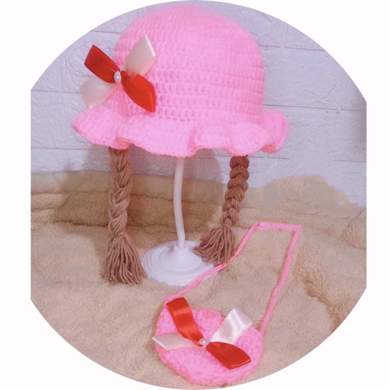 New hand knitted funny woolen hat long horn lace clown pullover hat