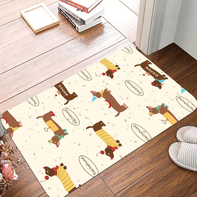 

Fashionable Dachshund Printing Non-Slip Small Rug Waterproof Easy To Clean Floor Mat for Indoor Outdoor Use Durable Home Decor 30x50cm