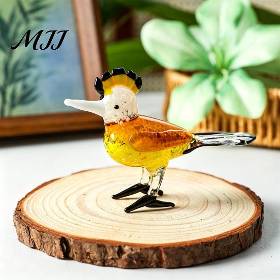 Crystal Glass Bird Collectibles Hand Blown Figurines, Colorful Mini Statues, Art Unique Crafts for Shelves Animal Ornaments Tea Table Bookshelf