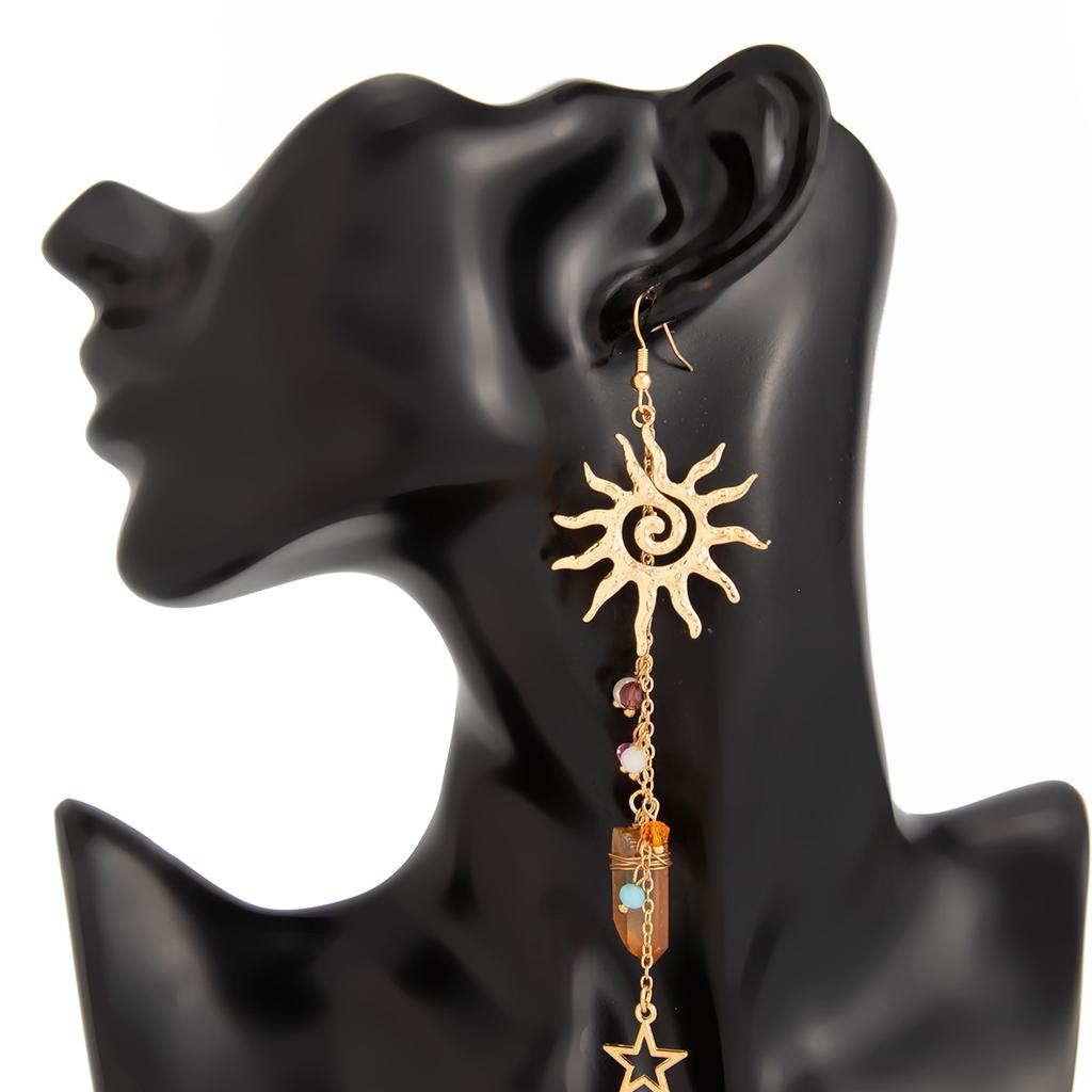 Boho Ozean Stil Quallen Seestern Jakobsmuschel Quaste Ohrringe Urlaub Silber Gold Farbe Imitationsperlen Kristall Lange Ohrringe Sommer Strand Schmuck Y2K