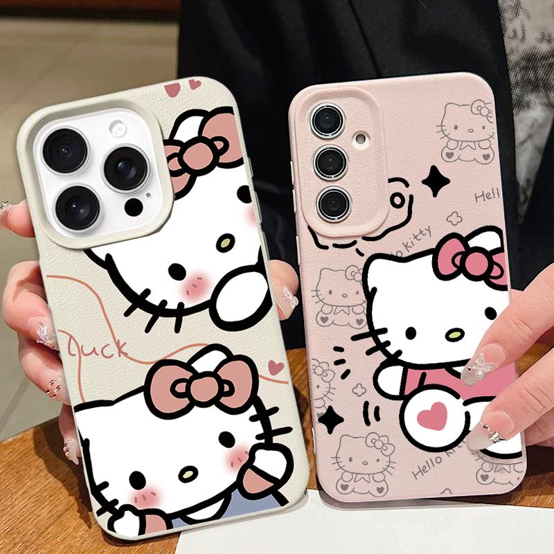 Kawaii Hello Kitty Phone Case For Samsung Galaxy A57 5G A55 A54 A07 A06 A15 A54 A53 A37 A32 A23 A34 A35 A36 A05 A73 5G Casing
