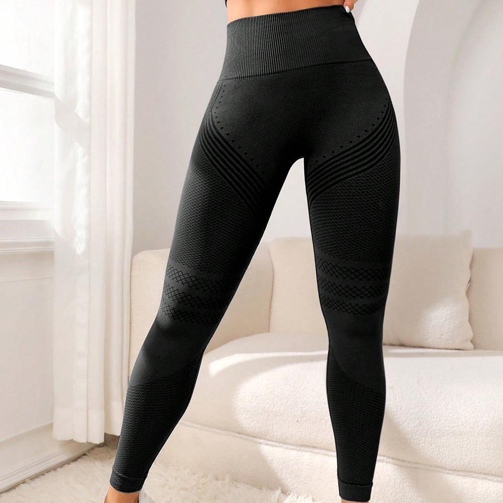 Women's High Waist Seamless Butt-Lifting Yoga Pants Tummy Control Workout Leggings Shaping Black M