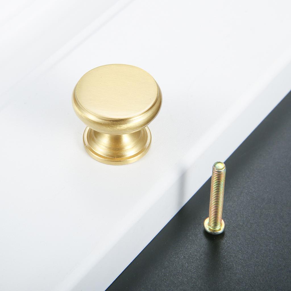 4pcs Solid Brass Knobs Mini Handle w/screw Single Hole Pull Furniture Hardware 20/25mm Minimalist Decor Drawer Cabinets Door