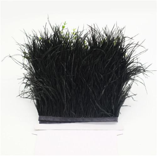 

8-10 см Тканевая отделка из страусиных перьев Аксессуары для одежды Цветная ткань из страусиных перьев 34 black