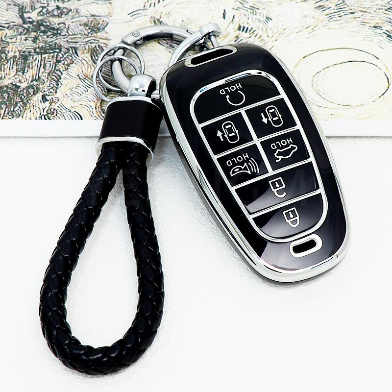 4 5 6 7 8 Buttons TPU Remote Key Shell Fob Case Cover for Hyundai 2020-2021 Sonata Nexo DN8 Santa Fe TM Tucson NX4 Staria Ioniq