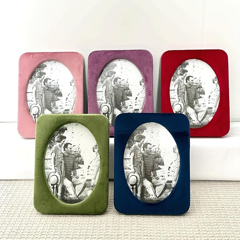 1PC Velvet Luxury Tabletop Velvet Frame Elegant Photo Display 3D High-end Luxury Modern 20x15cm