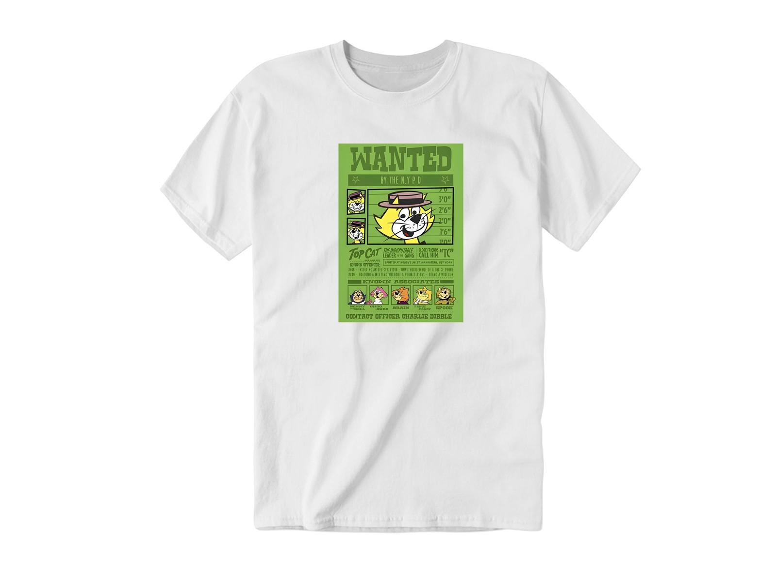Top Classic Cat Wanted 90 s Image Illustration | Kids & Adult Unisex Tee Tshirt L