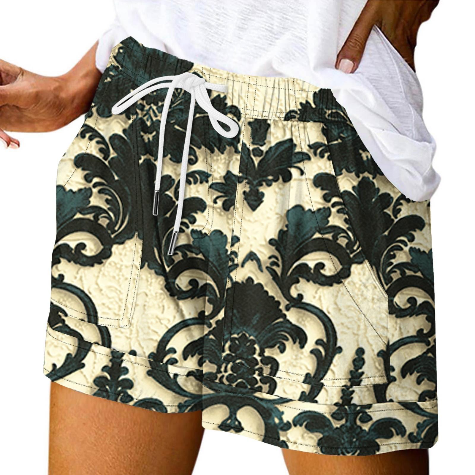 

Женские повседневные летние эластичные пляжные шорты с принтом повседневные шорты S тёмно-синий