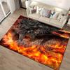 Fire Dragon Design Carpet with Scales and Flames1Fantasy Style Home Decor Mat Suitable for use as an anti-slip1 for1room and bedroom sofas