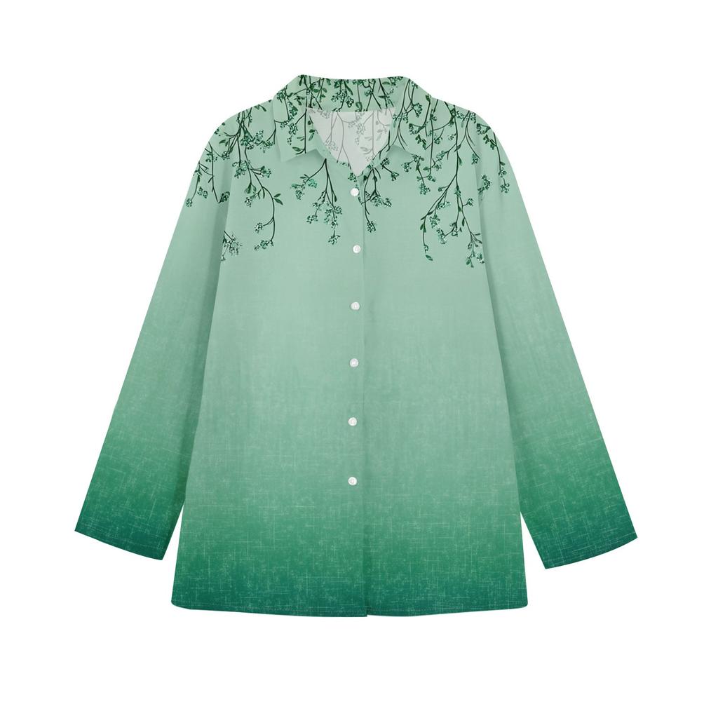 Womens Button Down Shirt Long Sleeve Shirts For Women Print Graphic Blouse Top
