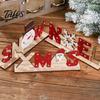 Wood Letter Ornament Wooden Christmas Table Sign, XMAS SNOW NOEL Tabletop Sign with Noel Base, Hollow Centerpiece for Xmas Party Decor Festive Signs
