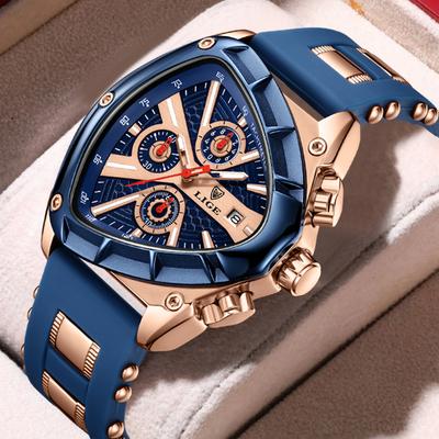 İş Spor Erkek Kuvars Kol Saatleri Moda Askeri Silikon Saat Erkekler İçin Su Geçirmez Tarih Kronograf Montre Homme