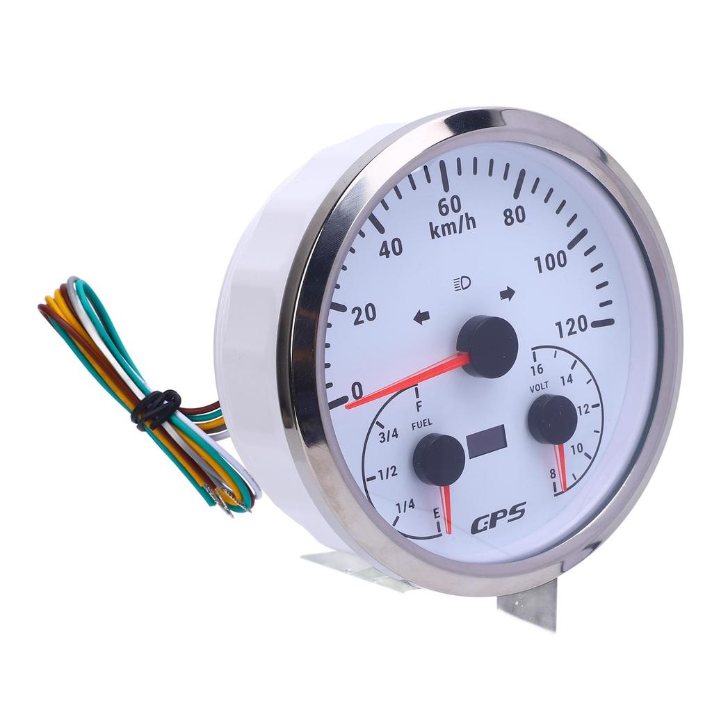 3 In 1 GPS Speedometer 0 To 120KM H 110mm Odometer 8 To 16V Voltage Gauge E 1 4 1 2 3 4 F Fuel Level Meter with Turn