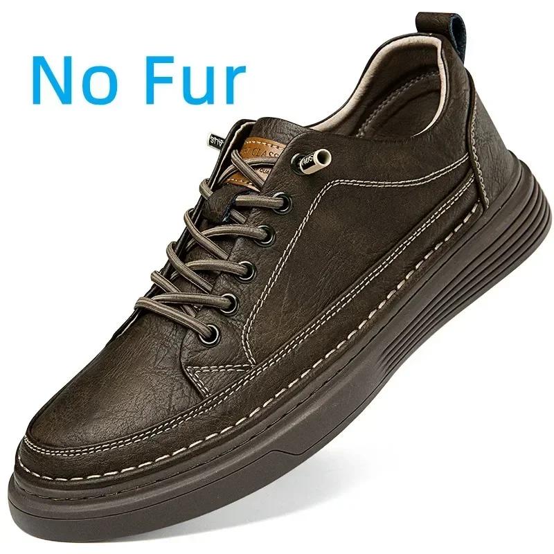 Fashion Genuine Leather Casual Shoes for Men Shoes Handmade Sneakers Man Comfortable Design Leather All-match Comfortable Skate Shoes