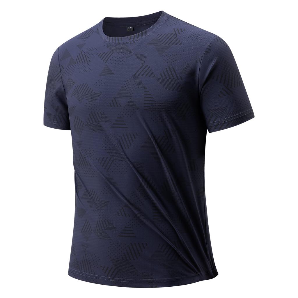 T-shirt Men's Ice Silk Short-sleeved Men's T-shirt Men's Ice Silk Men's Real Ice Silk Sports Short-sleeved Quick-drying Fitness Short-sleeved T-shirt