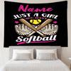 Custom Name Baseball Print Tapestry, Backdrop, Easy Setup, Ideal for Bedroom, Office & Living Room, with Aesthetic Wall Hanging Decor.