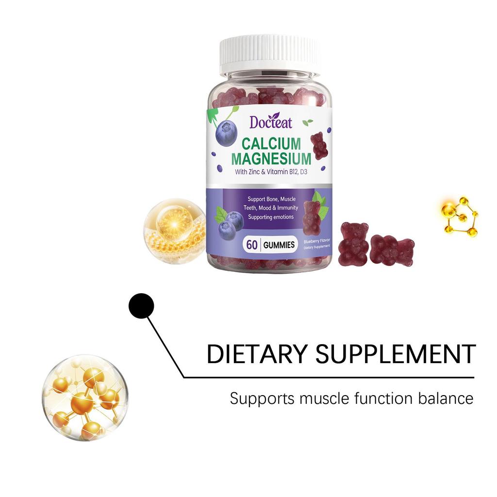 DOCTEAT Bone & Muscle Balance Gummies: Calcium & Magnesium Support for Strength & Nutrition