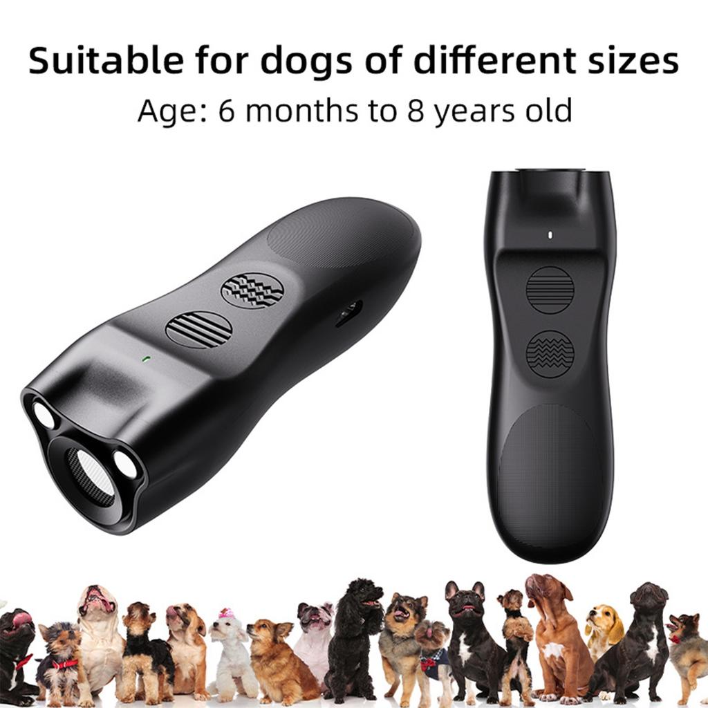 Upgraded Dog Stops Barking &scares Wild Dogs With Strobe Lights + 23-30kHz Sound (50ft Range).Safe,humane & Portable For Walks/outdoors