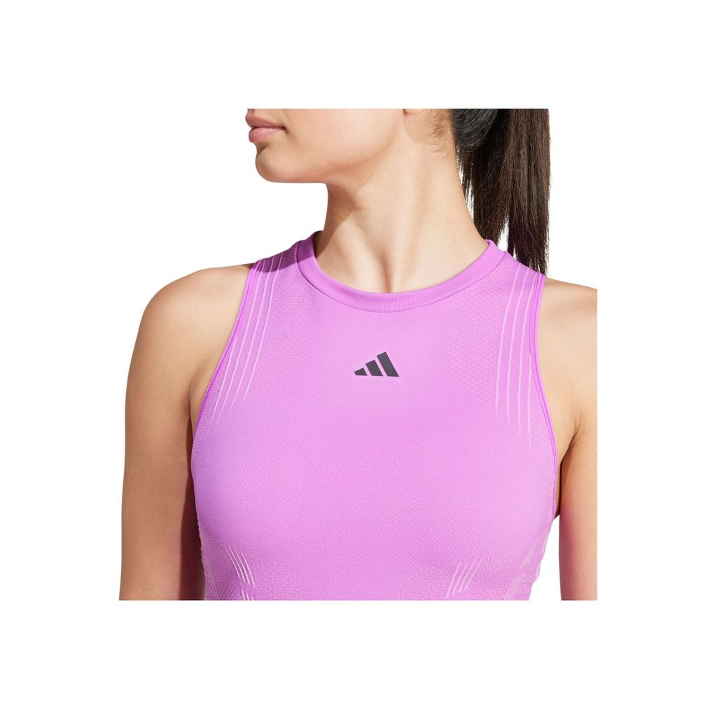 Adidas Tennis Pro Aeroready Dress Solid Color Slim Fit Short Sleeveless Dress Women Dresses Purple IT1839