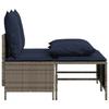4 Piece Garden Sofa Set with Cushions Gray Poly Rattan
