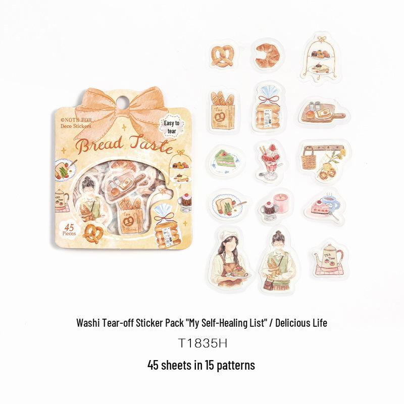 Washi Easy-Tear Sticker Pack: My Self-Healing List Series for Journal Decoration (4 Types)
