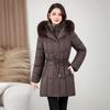 Winter New Down Cotton-padded Jacket Medium and Long Loose Waist Thickened Hooded Large Fur Collar Cotton-padded Jacket