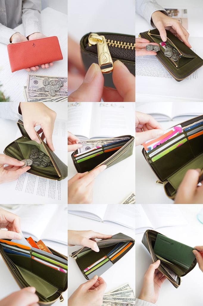 Lange Geldbörse Reißverschluss Typ Echtes Leder Minerva Box Schwarz [Baggy Port] L-förmig LZYS-8009 Damen BP-LZYS-8009-BK