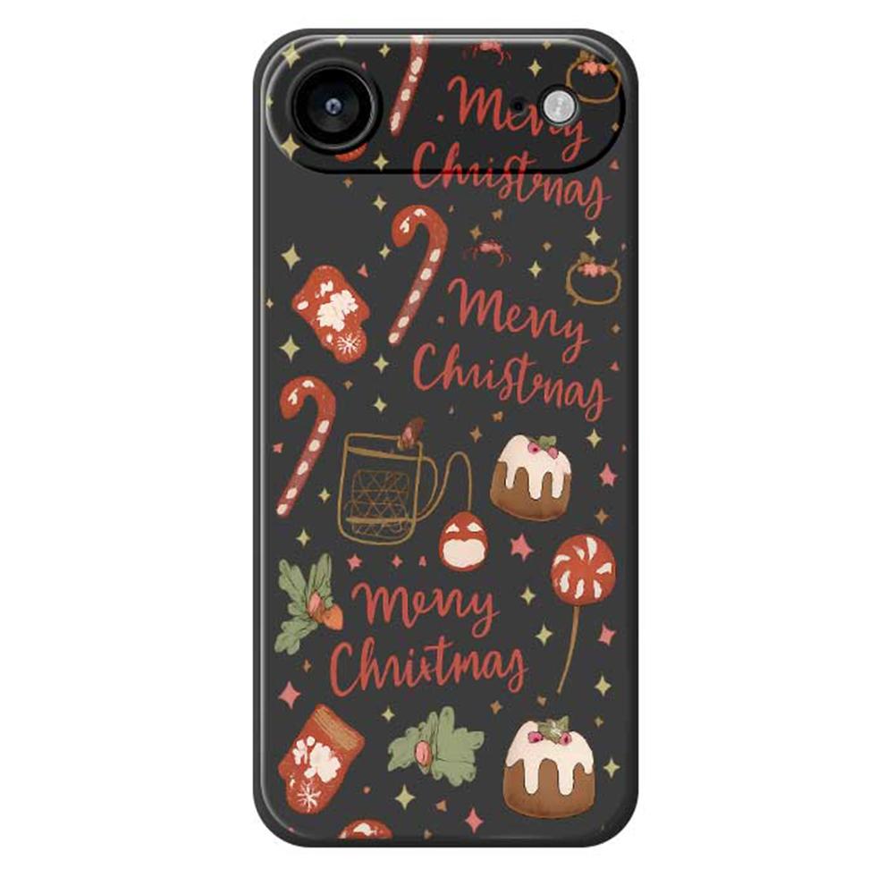

Для iPhone 17 Air Чехол Печать узора «Счастливого Рождества» Прямой край ТПУ Задняя крышка для телефона Black